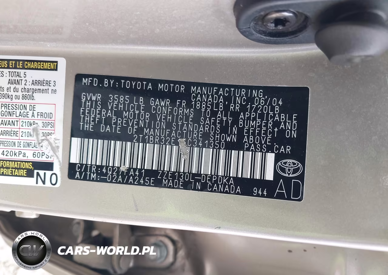 2005 Toyota Corolla Ce VIN:2T1BR32E15C341350 - 9