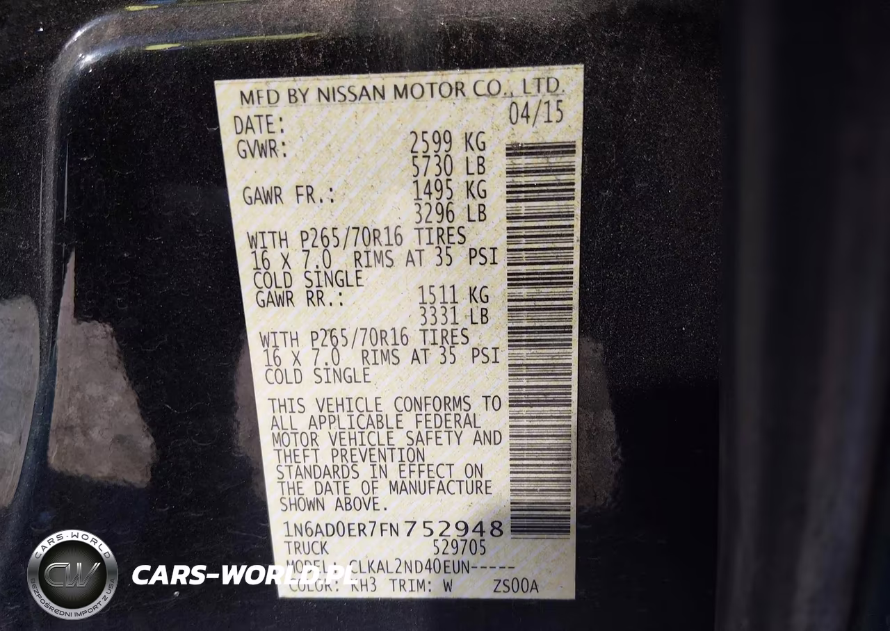 2015 Nissan Frontier Sv VIN:1N6AD0ER7FN752948 - 9