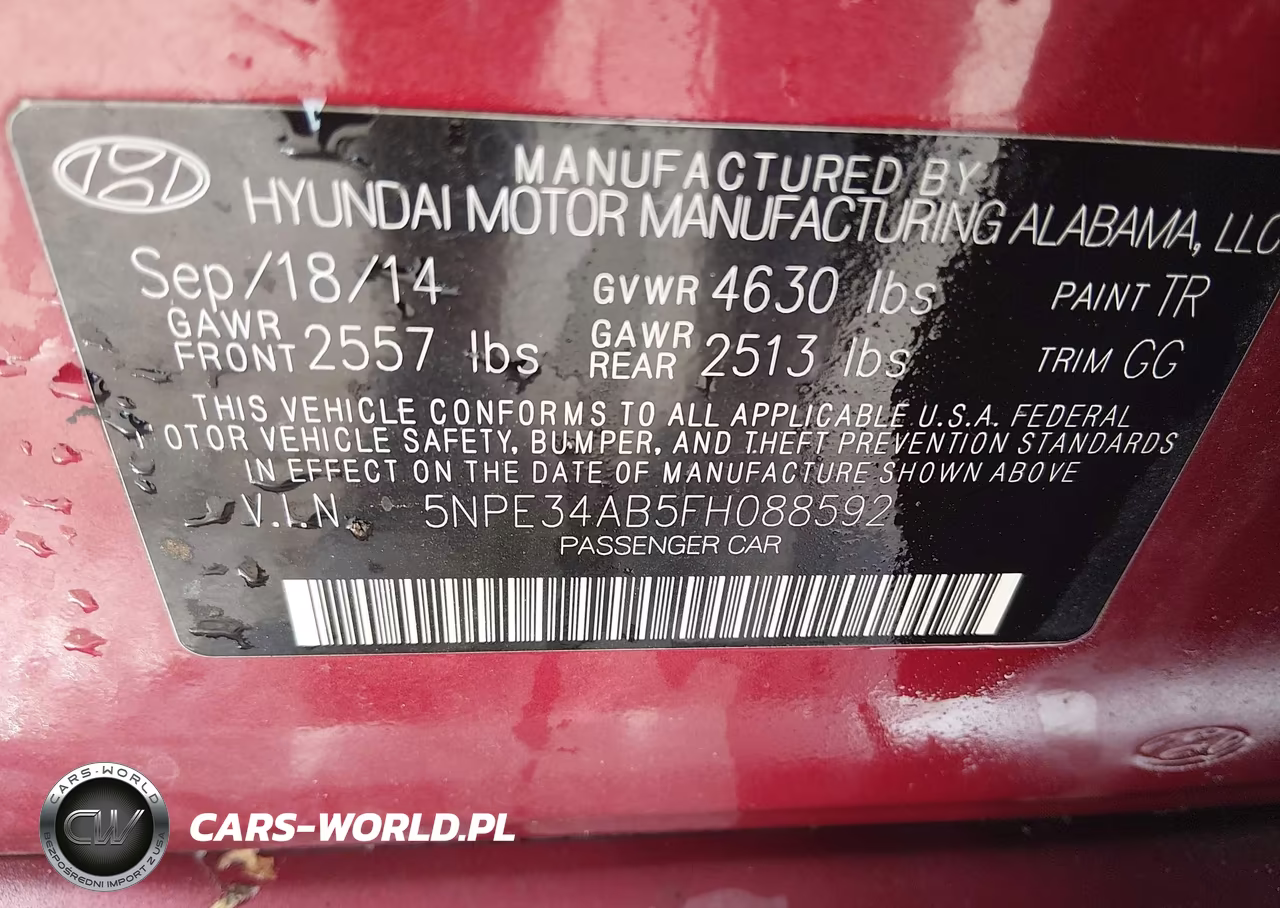 2015 Hyundai Sonata Sport 2.0T VIN:5NPE34AB5FH088592 - 9