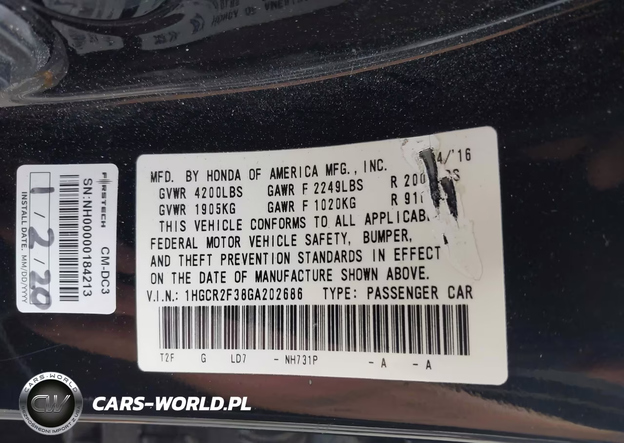 2016 Honda Accord Lx VIN:1HGCR2F38GA202686 - 9