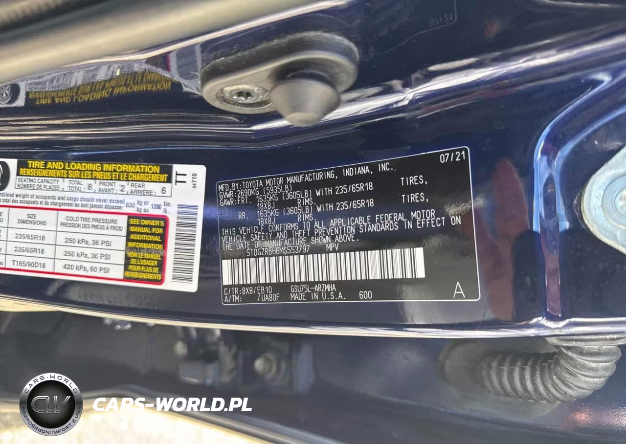 2021 Toyota Highlander Xle VIN:5TDGZRBH6MS553797 - 9