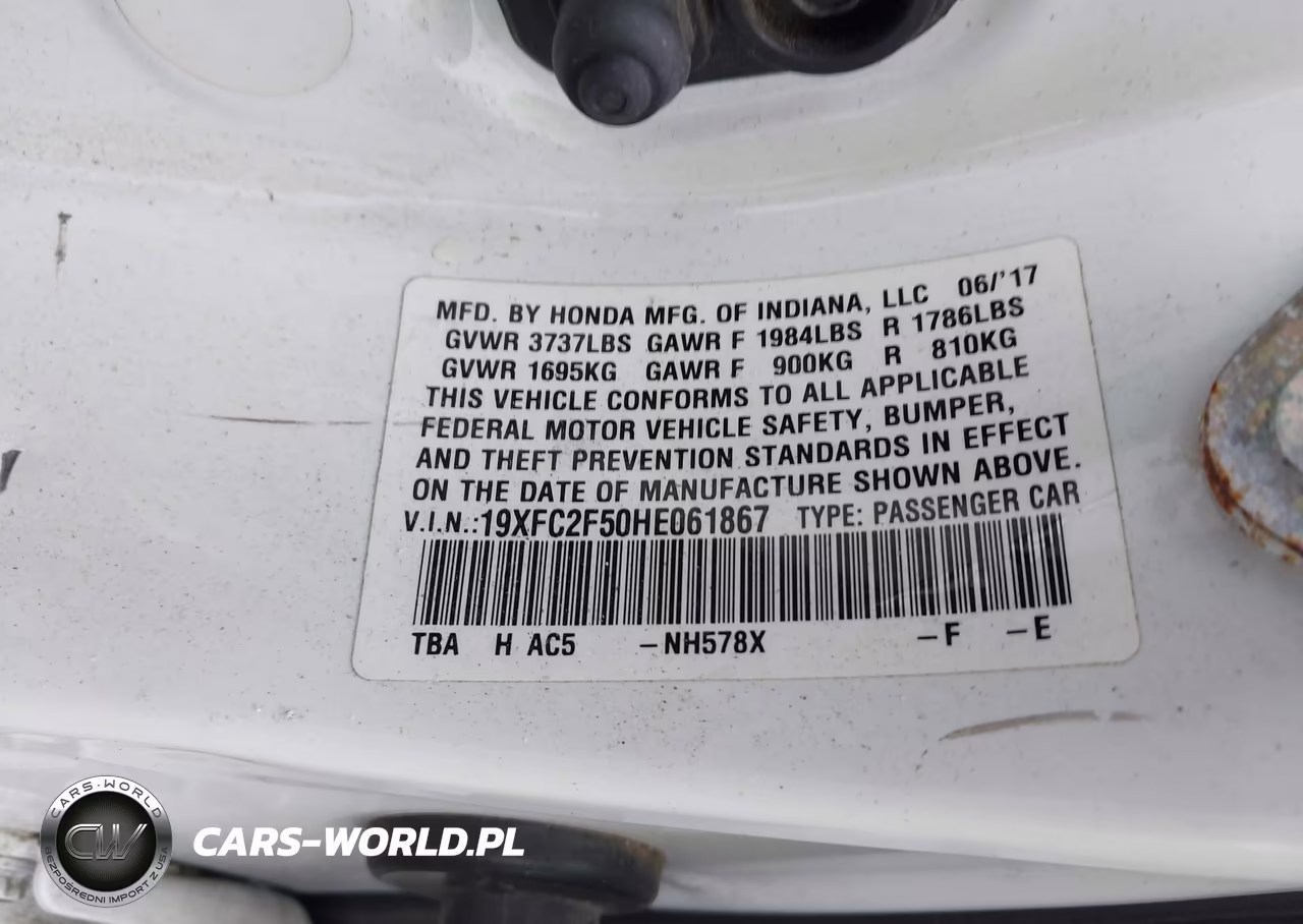2017 Honda Civic Lx VIN:19XFC2F50HE061867 - 9
