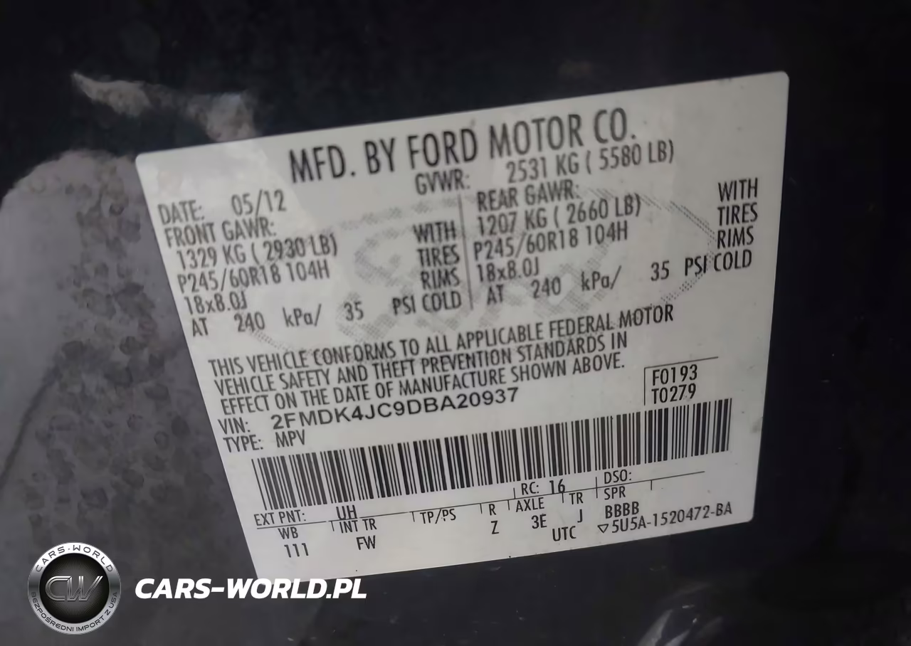 2013 Ford Edge Sel VIN:2FMDK4JC9DBA20937 - 9