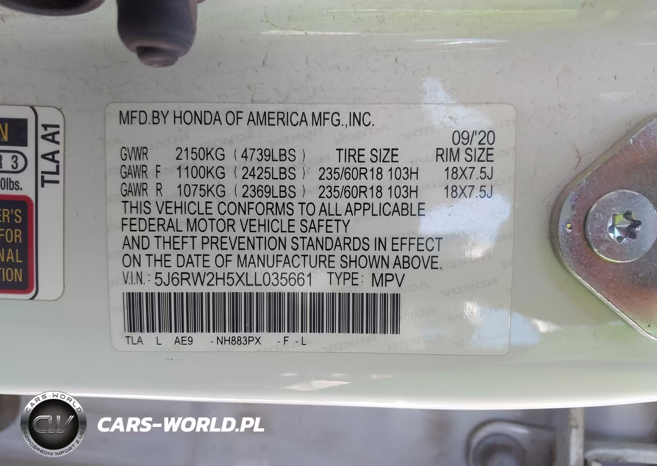 2020 Honda Cr-V Awd Ex VIN:5J6RW2H5XLL035661 - 9