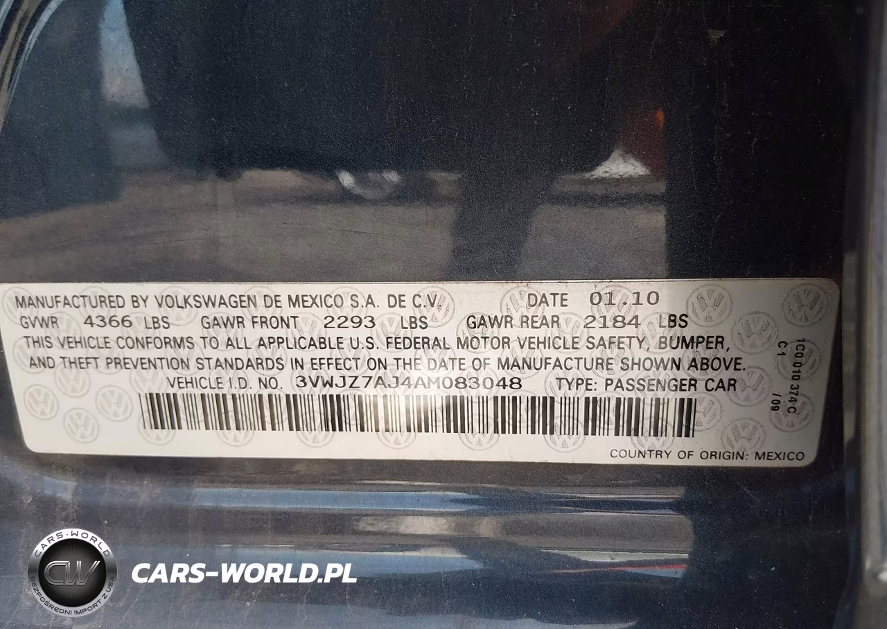 2010 Volkswagen Jetta S VIN:3VWJZ7AJ4AM083048 - 9