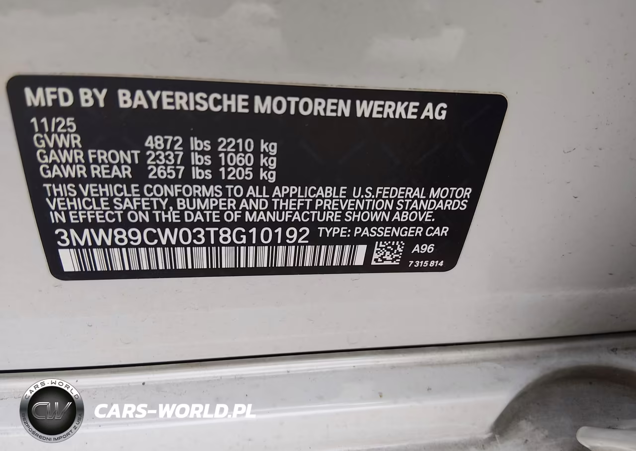 2026 BMW 330I xDrive Na VIN:3MW89CW03T8G10192 - 9