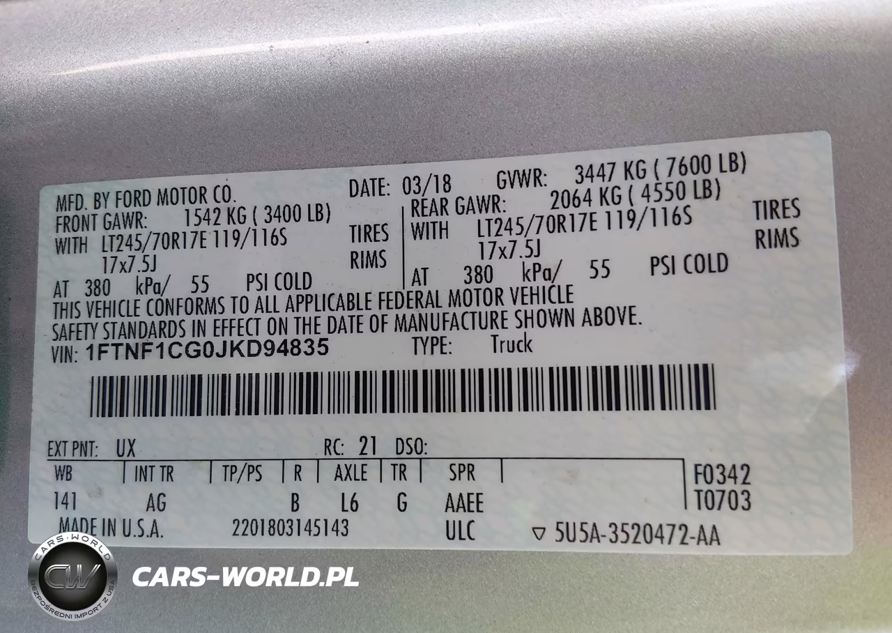 2018 Ford F-150 Xl VIN:1FTNF1CG0JKD94835 - 9
