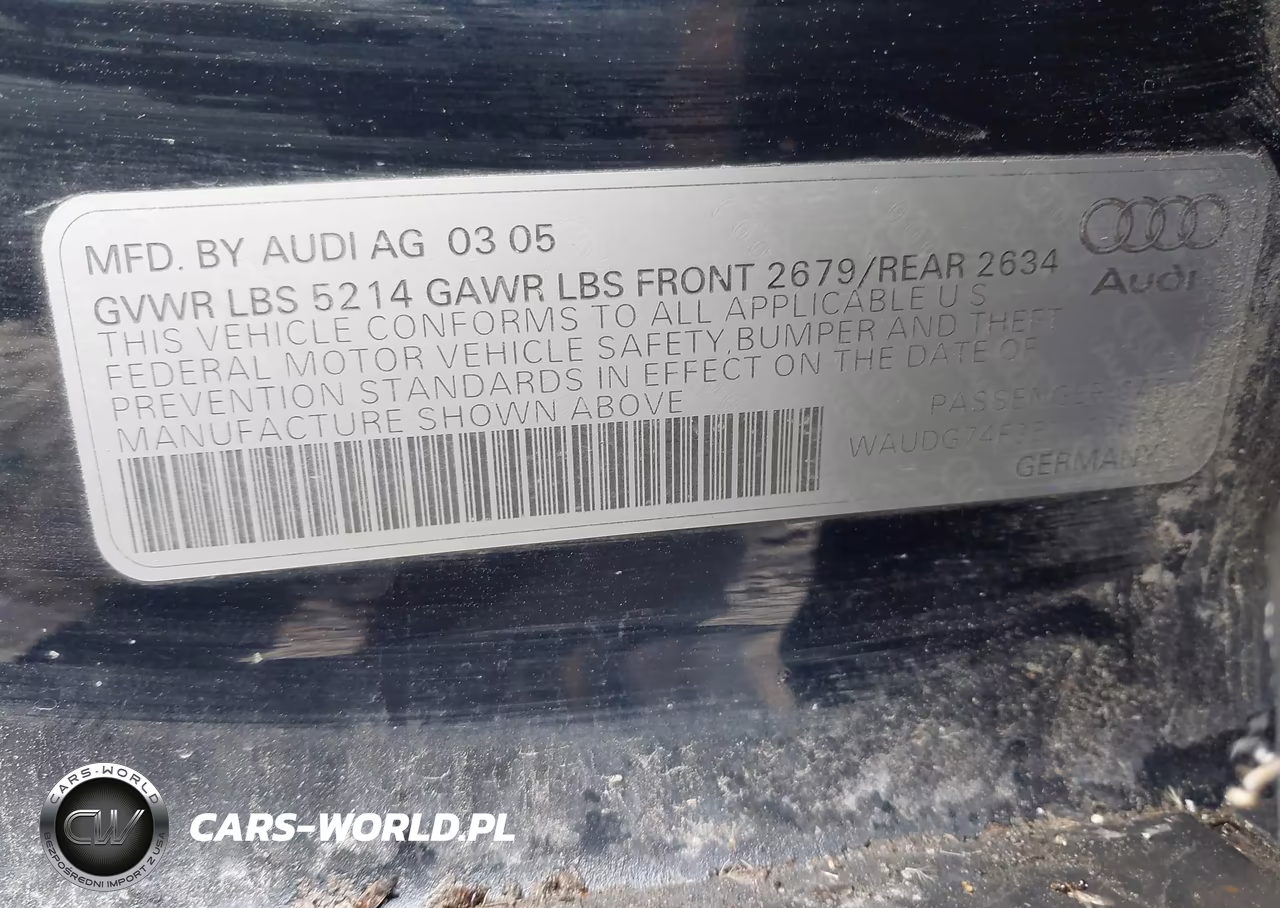 2005 Audi A6 3.2 VIN:WAUDG74F35N110665 - 9