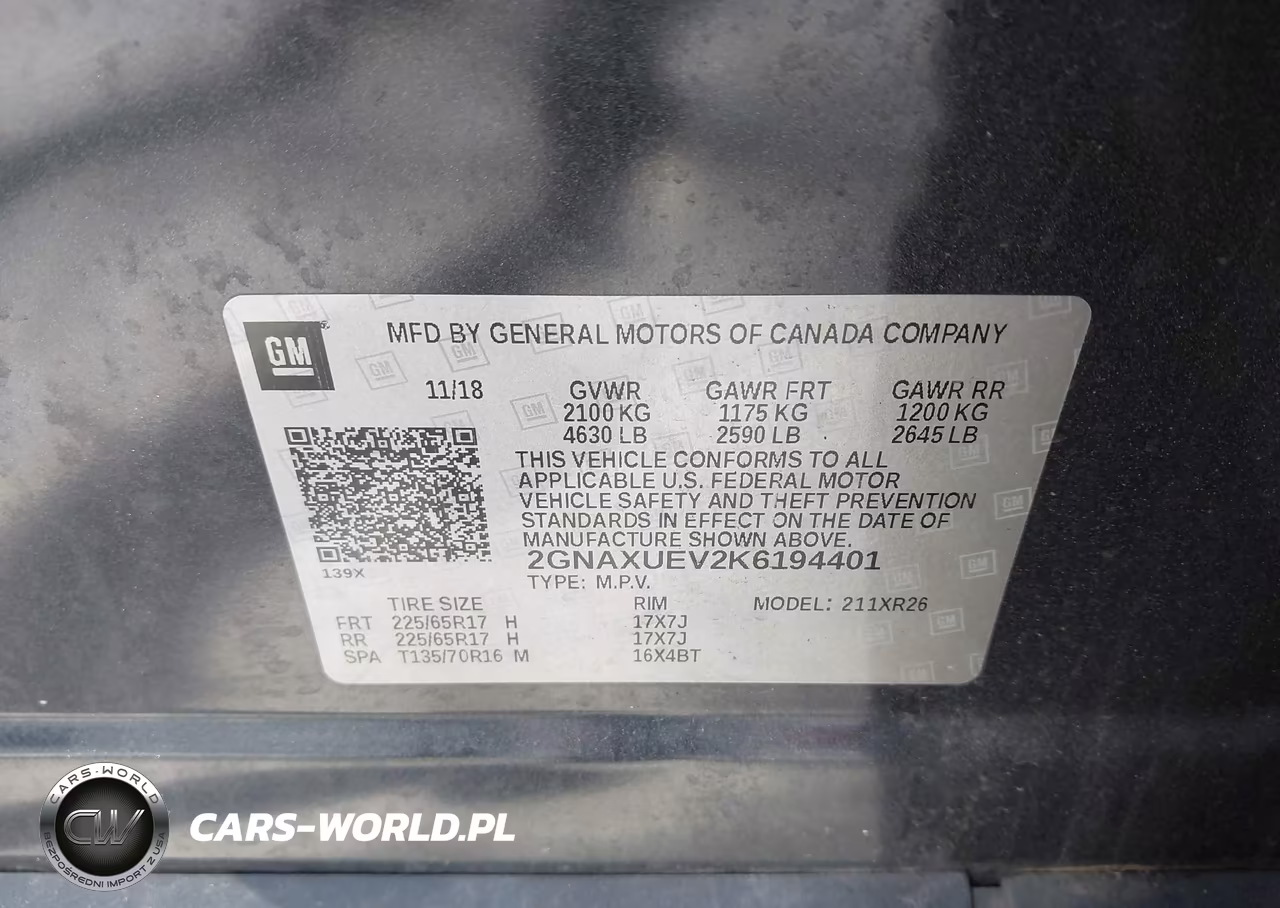 2019 Chevrolet Equinox Lt VIN:2GNAXUEV2K6194401 - 9