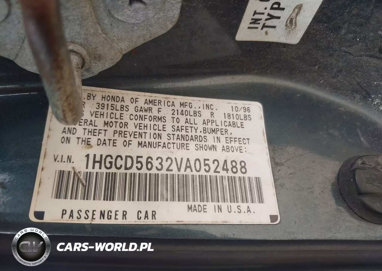 1997 Honda Accord Lx VIN:1HGCD5632VA052488 - 9