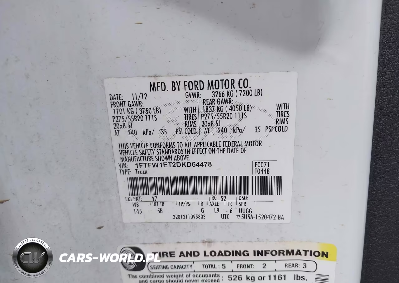 2013 Ford F-150 Fx4 VIN:1FTFW1ET2DKD64478 - 9