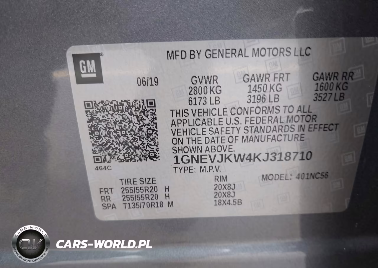 2019 Chevrolet Traverse Rs VIN:1GNEVJKW4KJ318710 - 9
