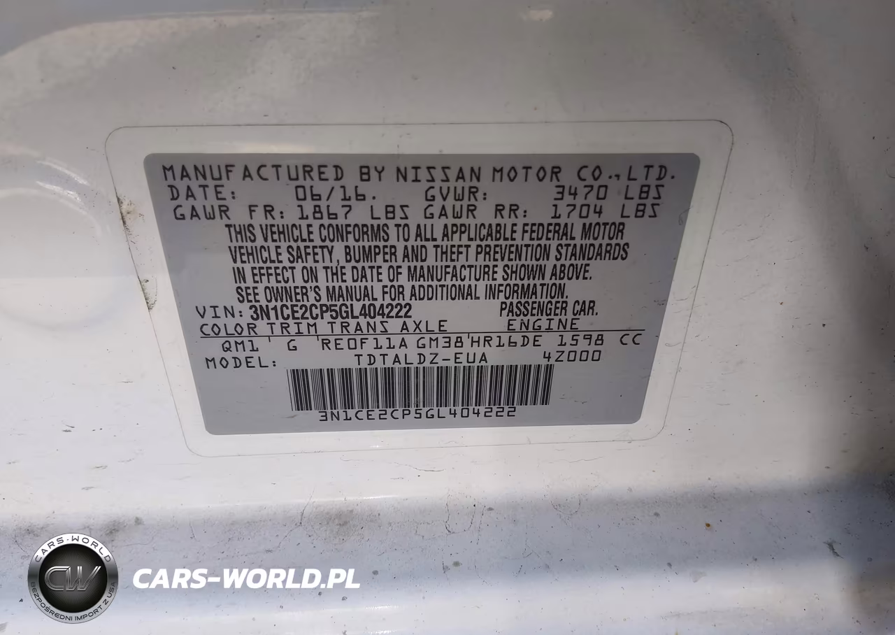 2016 Nissan Versa Note S (Sr)-S Plus-Sl-Sr-Sv VIN:3N1CE2CP5GL404222 - 9