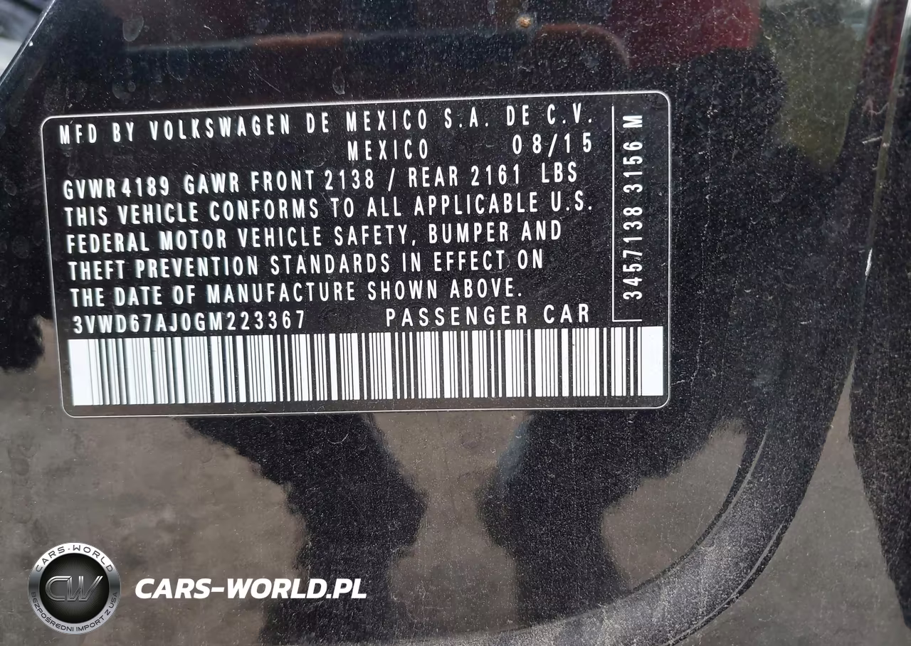 2016 Volkswagen Jetta 1.4T Se VIN:3VWD67AJ0GM223367 - 9