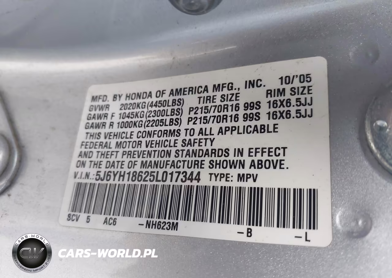 2005 Honda Element Ex VIN:5J6YH18625L017344 - 9