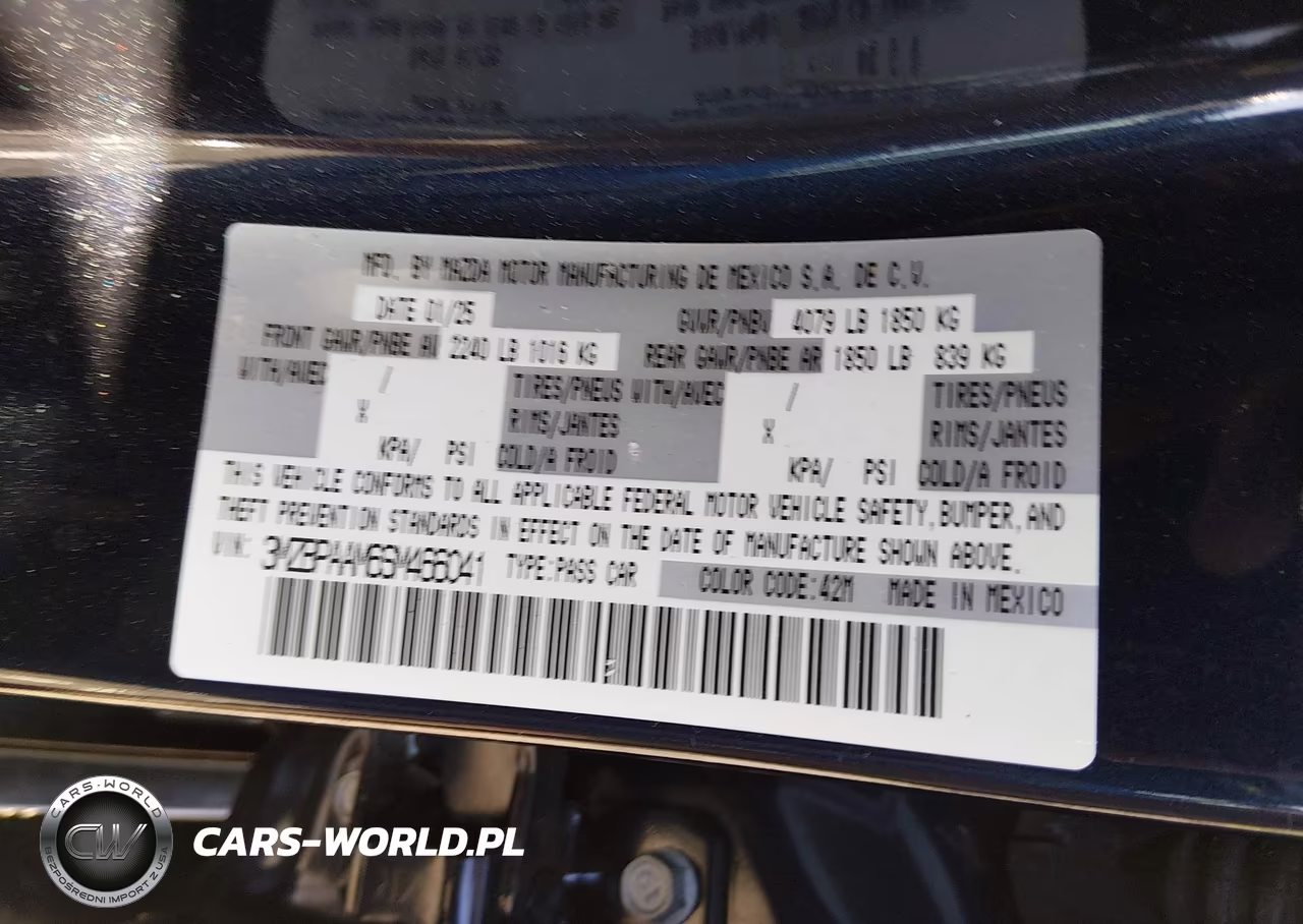 2025 Mazda Mazda3 2.5 S VIN:3MZBPAAM6SM466041 - 9