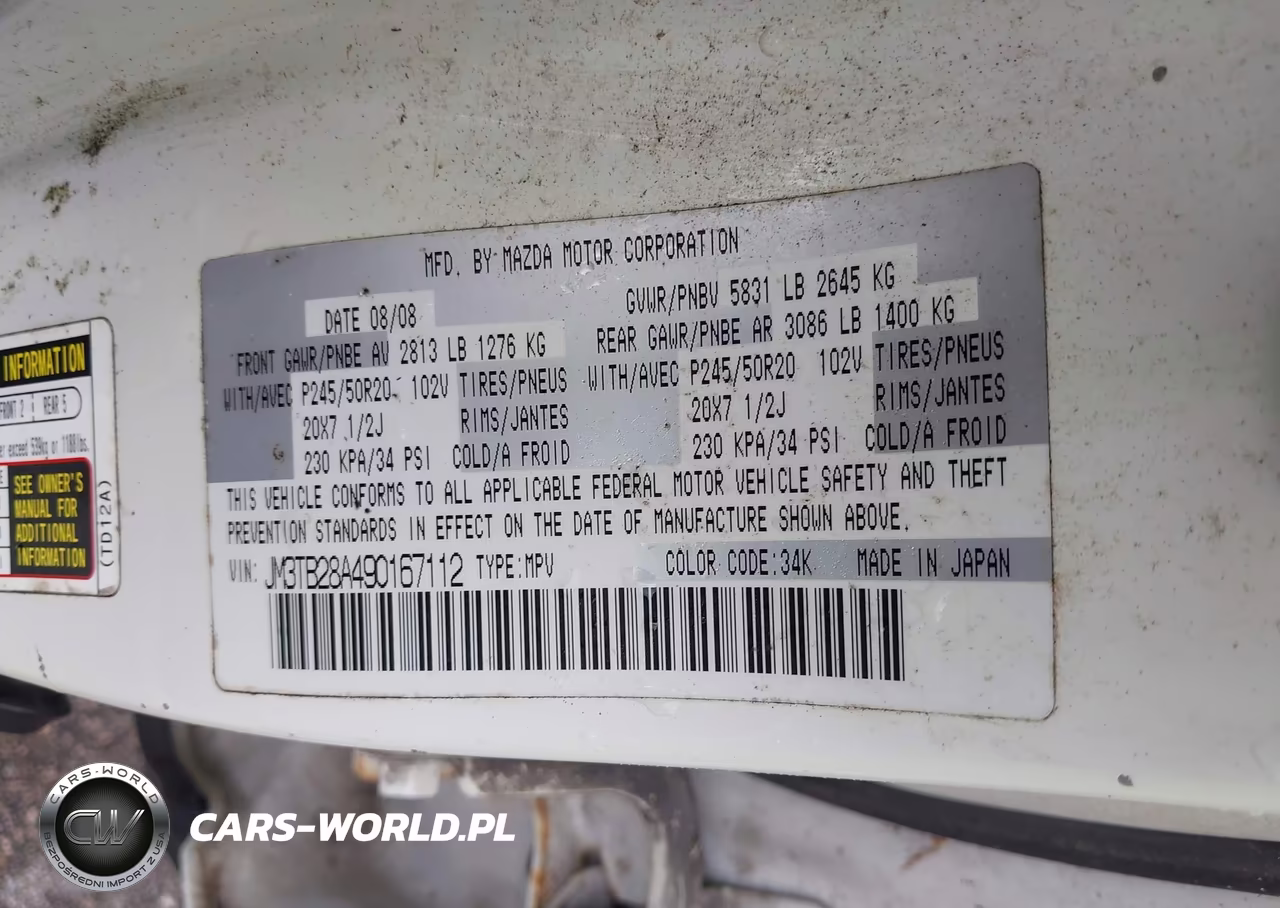 2009 Mazda Cx-9 Grand Touring VIN:JM3TB28A490167112 - 9