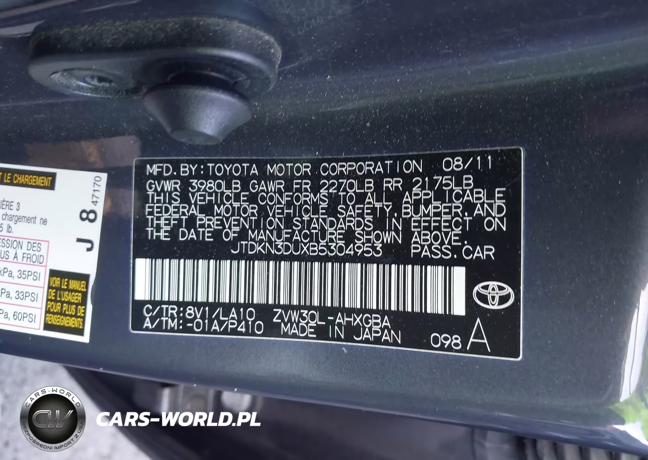 2011 Toyota Prius Four VIN:JTDKN3DUXB5304953 - 9