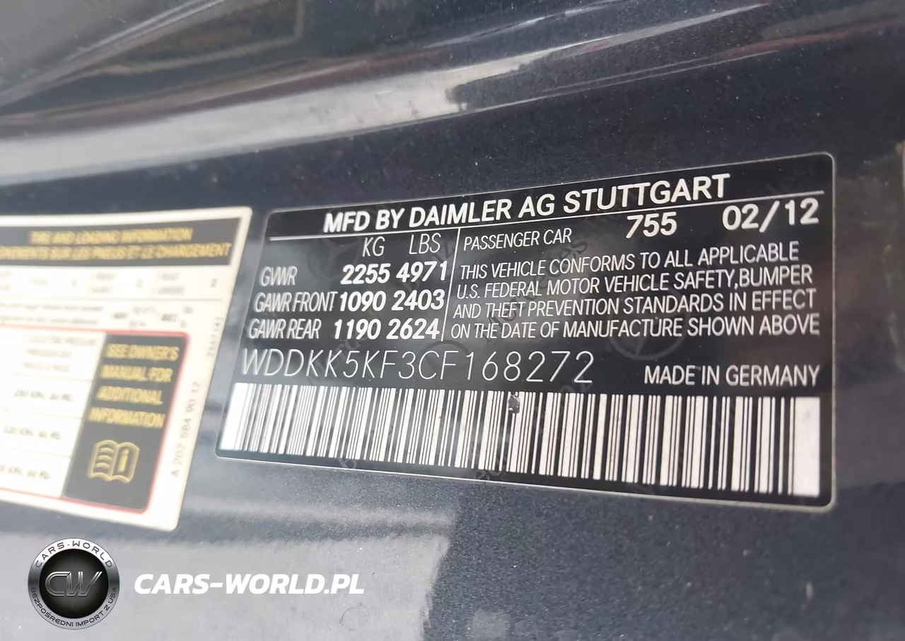 2012 Mercedes-Benz E 350 VIN:WDDKK5KF3CF168272 - 9