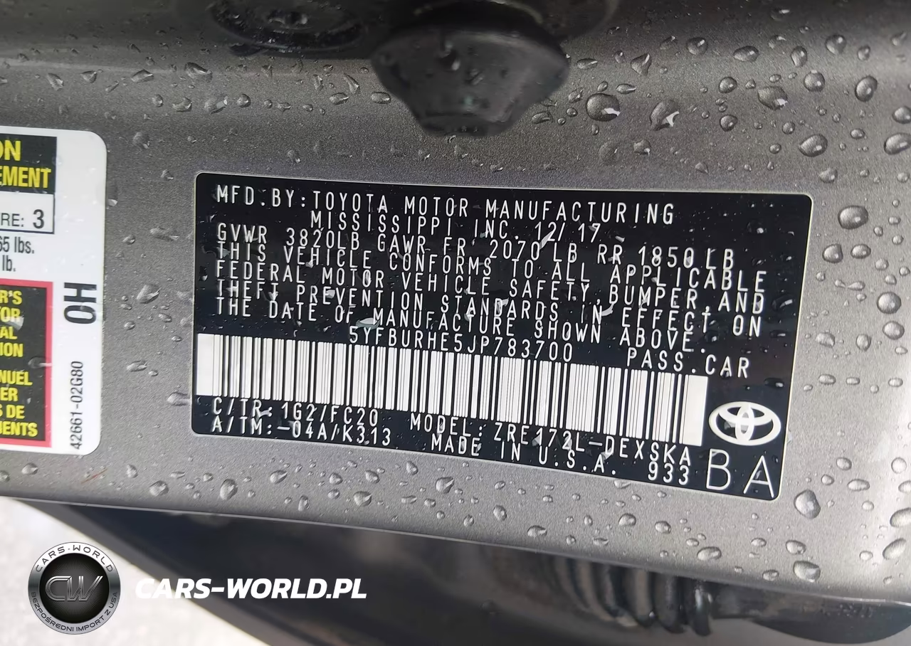 2018 Toyota Corolla Se VIN:5YFBURHE5JP783700 - 9
