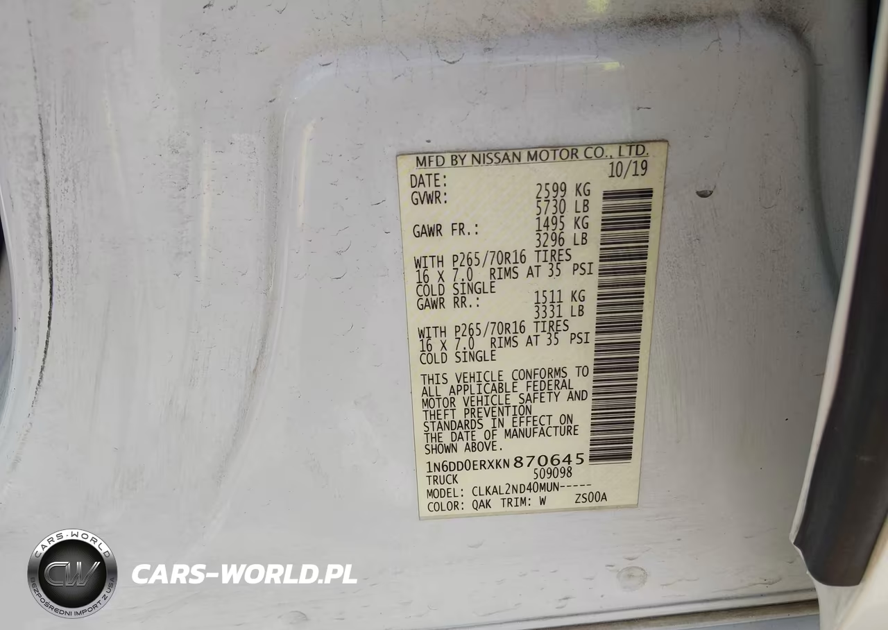 2019 Nissan Frontier Sv VIN:1N6DD0ERXKN870645 - 9