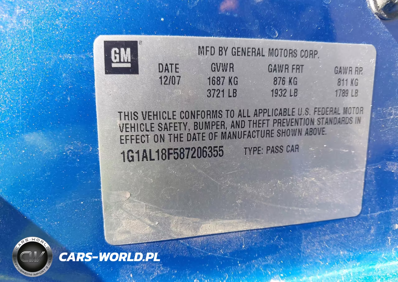 2008 Chevrolet Cobalt Lt VIN:1G1AL18F587206355 - 9