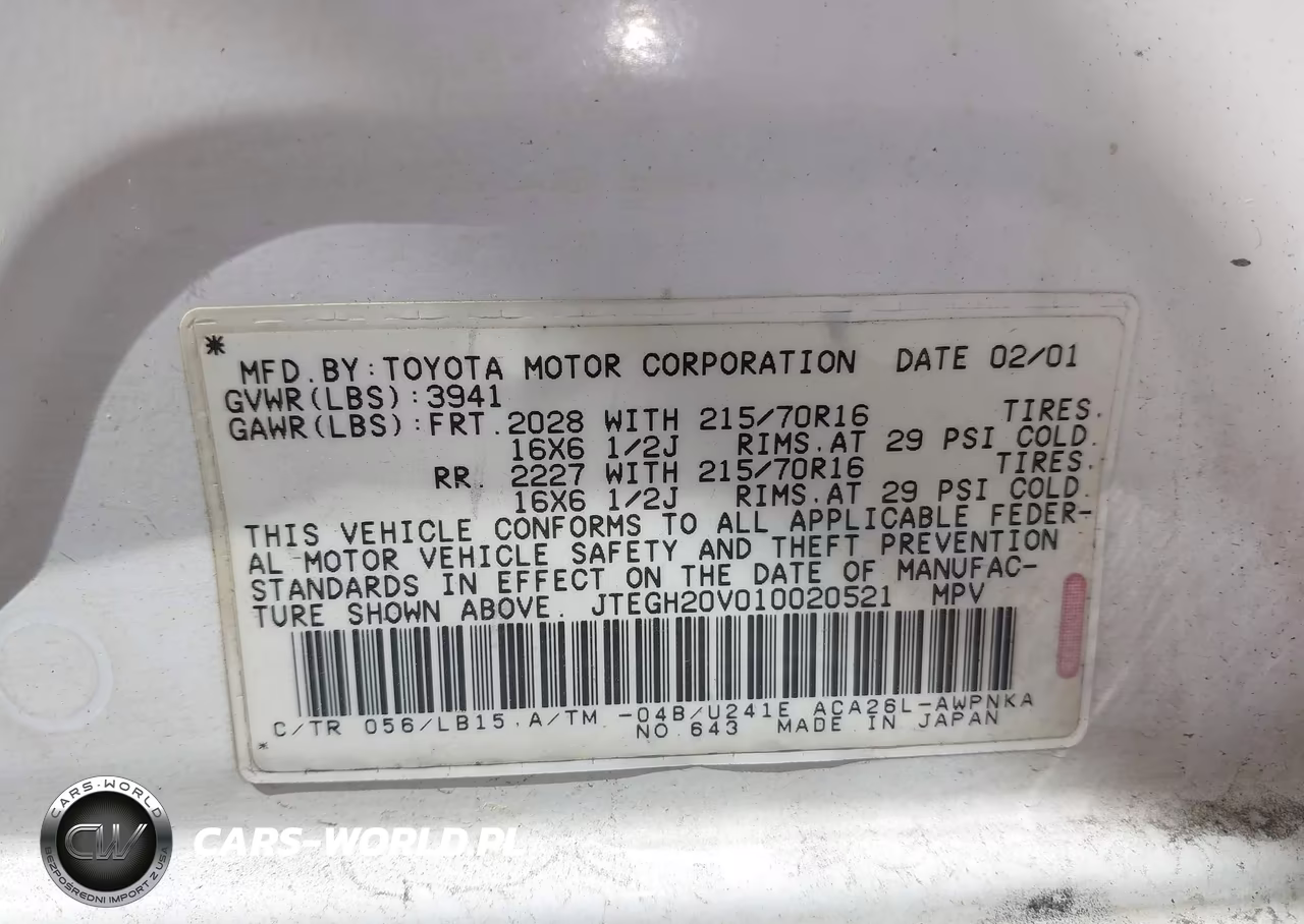 2001 Toyota Rav4 VIN:JTEGH20V010020521 - 9