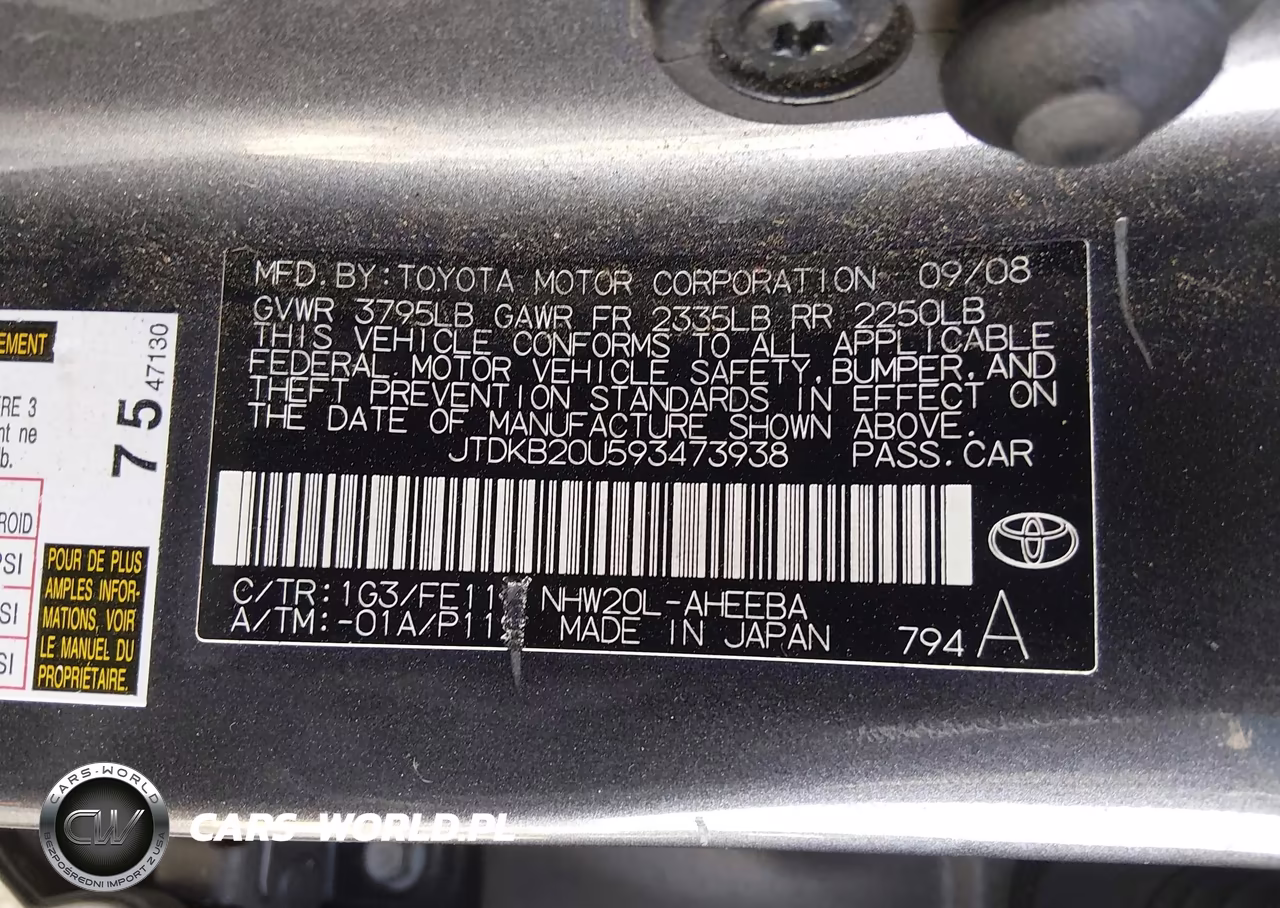 2009 Toyota Prius VIN:JTDKB20U593473938 - 9