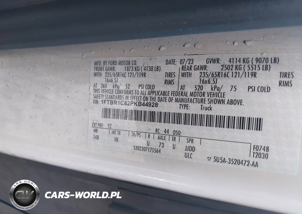 2023 Ford Transit-250 VIN:1FTBR1C82PKB44928 - 9