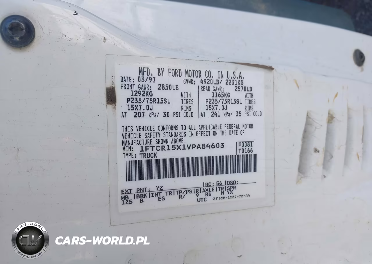 1997 Ford Ranger Splash-Stx-Xlt VIN:1FTCR15X1VPA84603 - 9