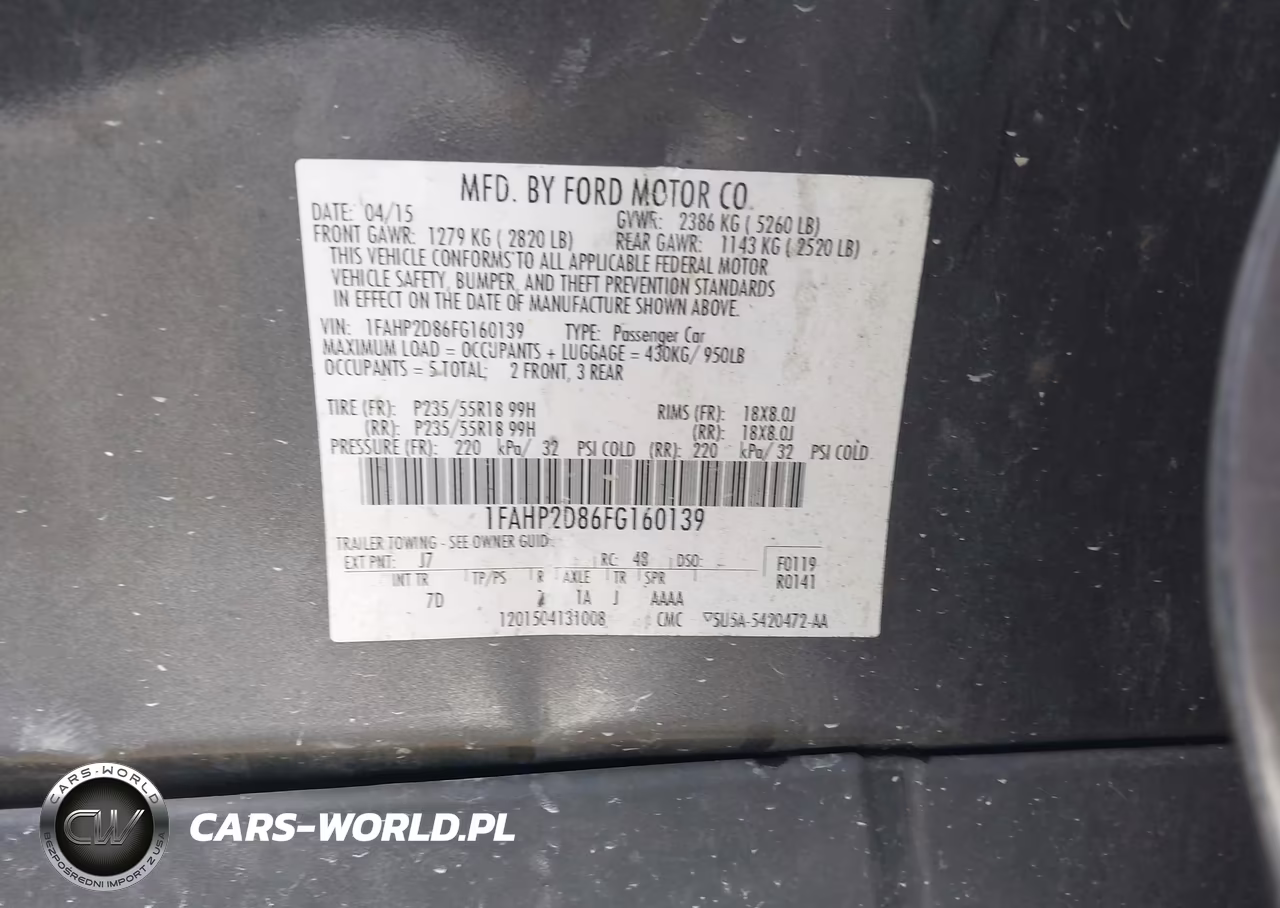 2015 Ford Taurus Se VIN:1FAHP2D86FG160139 - 9