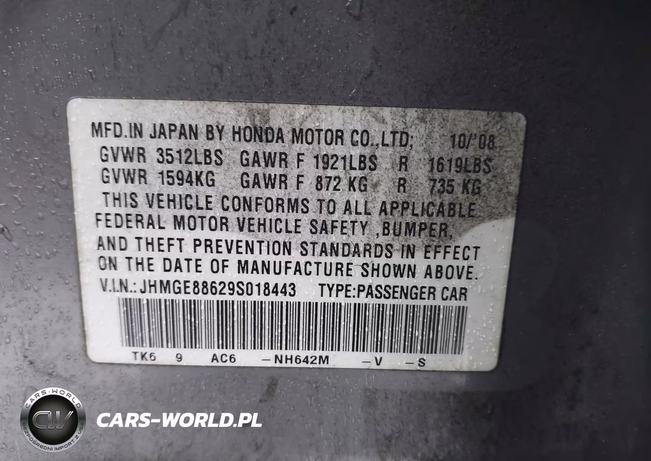 2009 Honda Fit Sport W-Navi VIN:JHMGE88629S018443 - 9