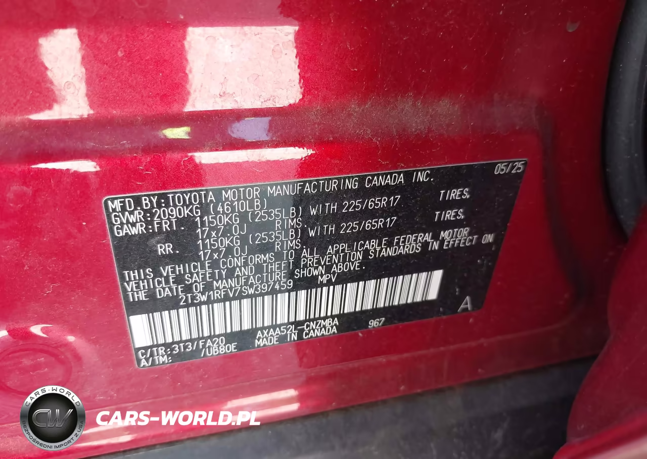 2025 Toyota Rav4 Xle VIN:2T3W1RFV7SW397459 - 9