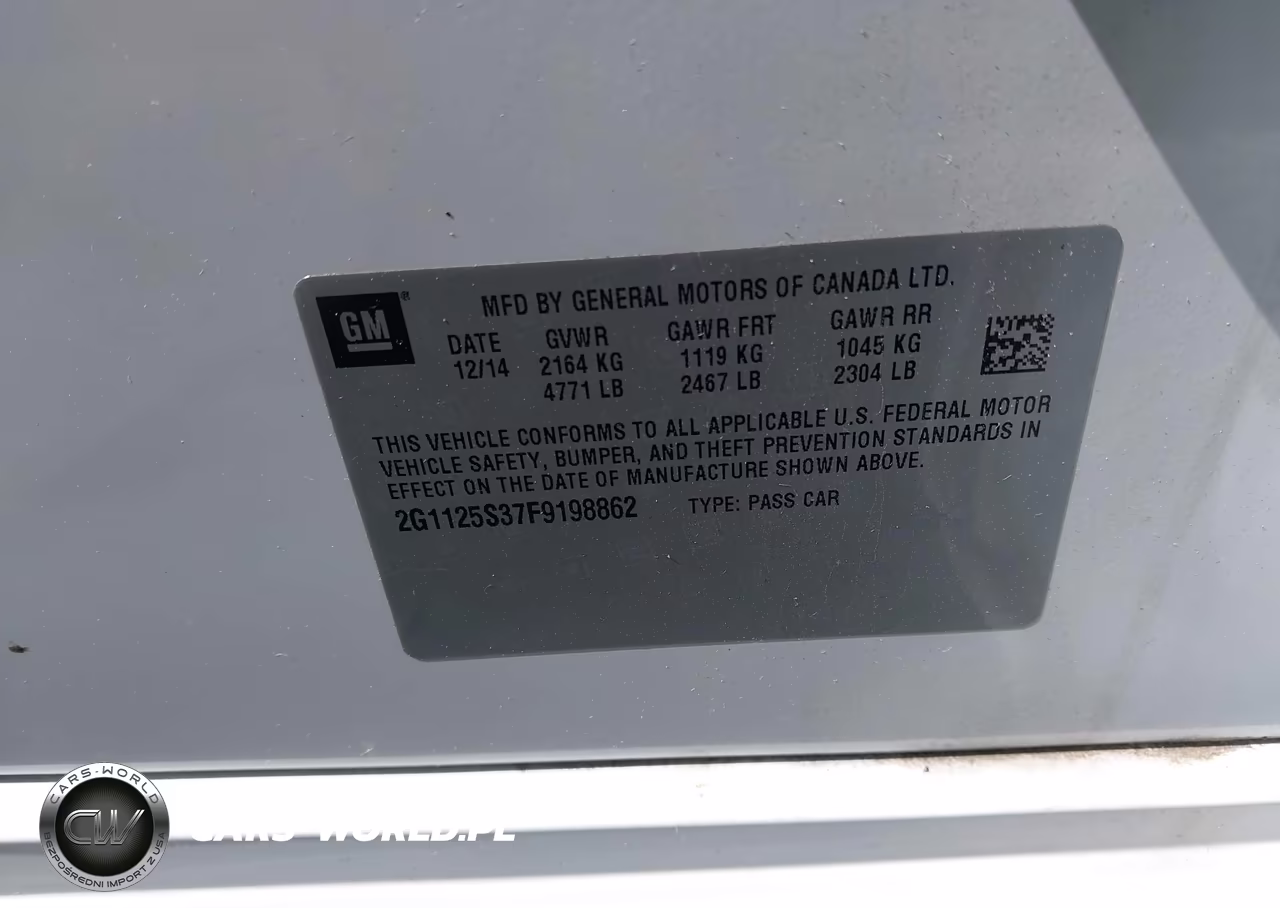 2015 Chevrolet Impala Lt VIN:2G1125S37F9198862 - 9