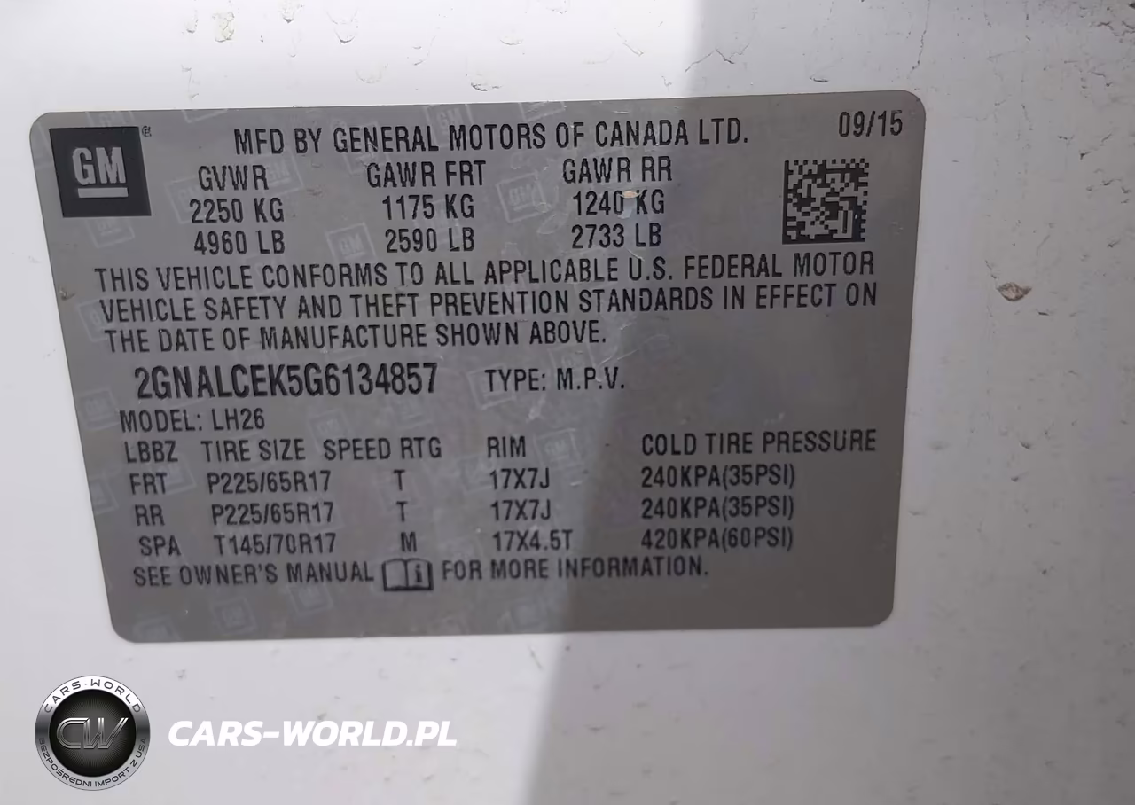 2016 Chevrolet Equinox Lt VIN:2GNALCEK5G6134857 - 9