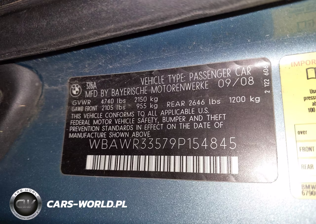 2009 BMW 3 Series 328I VIN:WBAWR33579P154845 - 9
