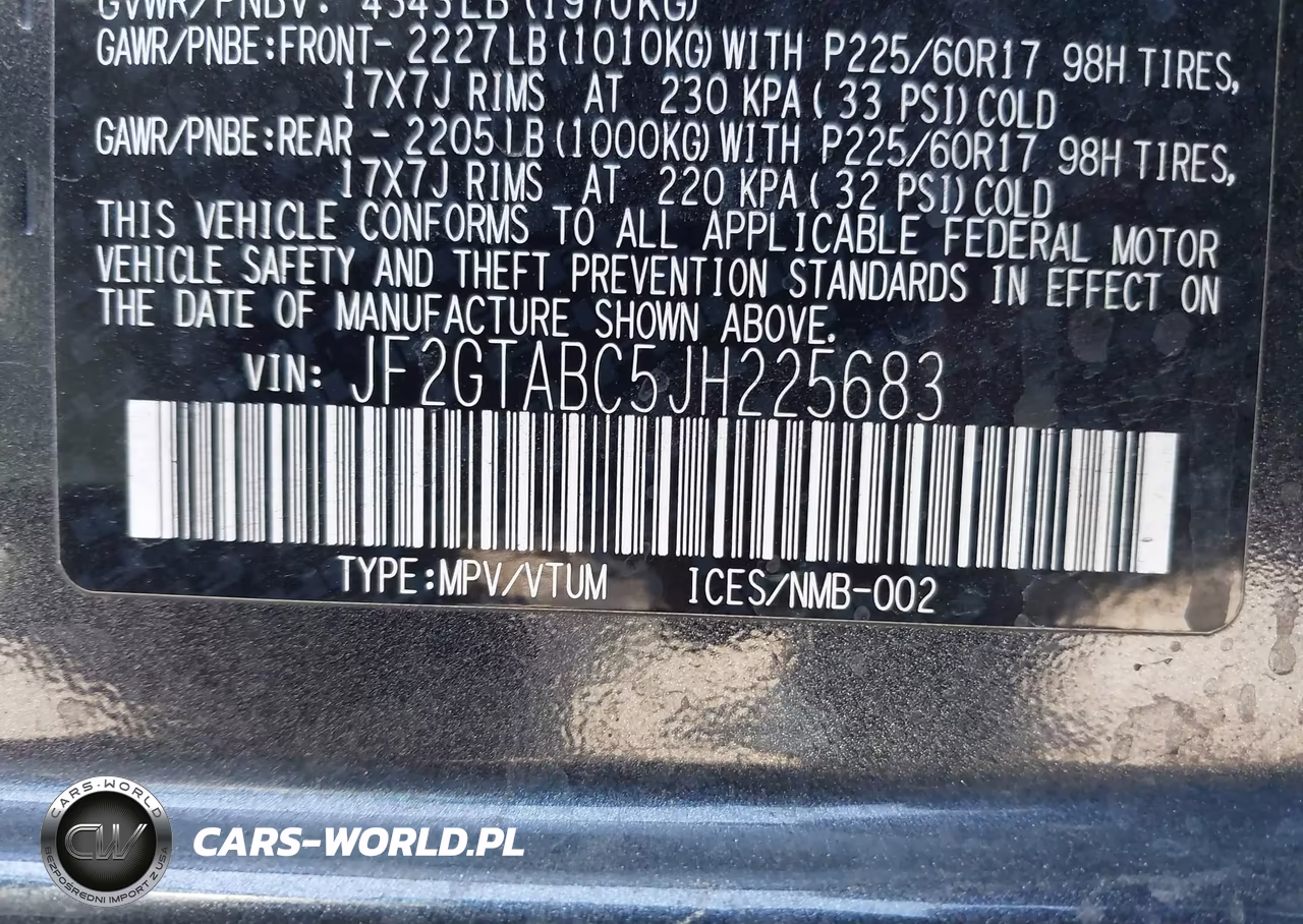 2018 Subaru Crosstrek 2.0I Premium VIN:JF2GTABC5JH225683 - 9