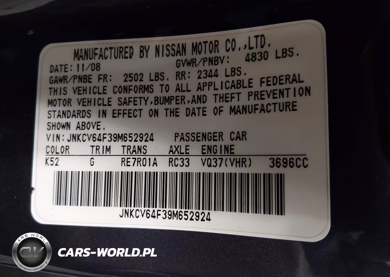 2009 Infiniti G37 X VIN:JNKCV64F39M652924 - 9