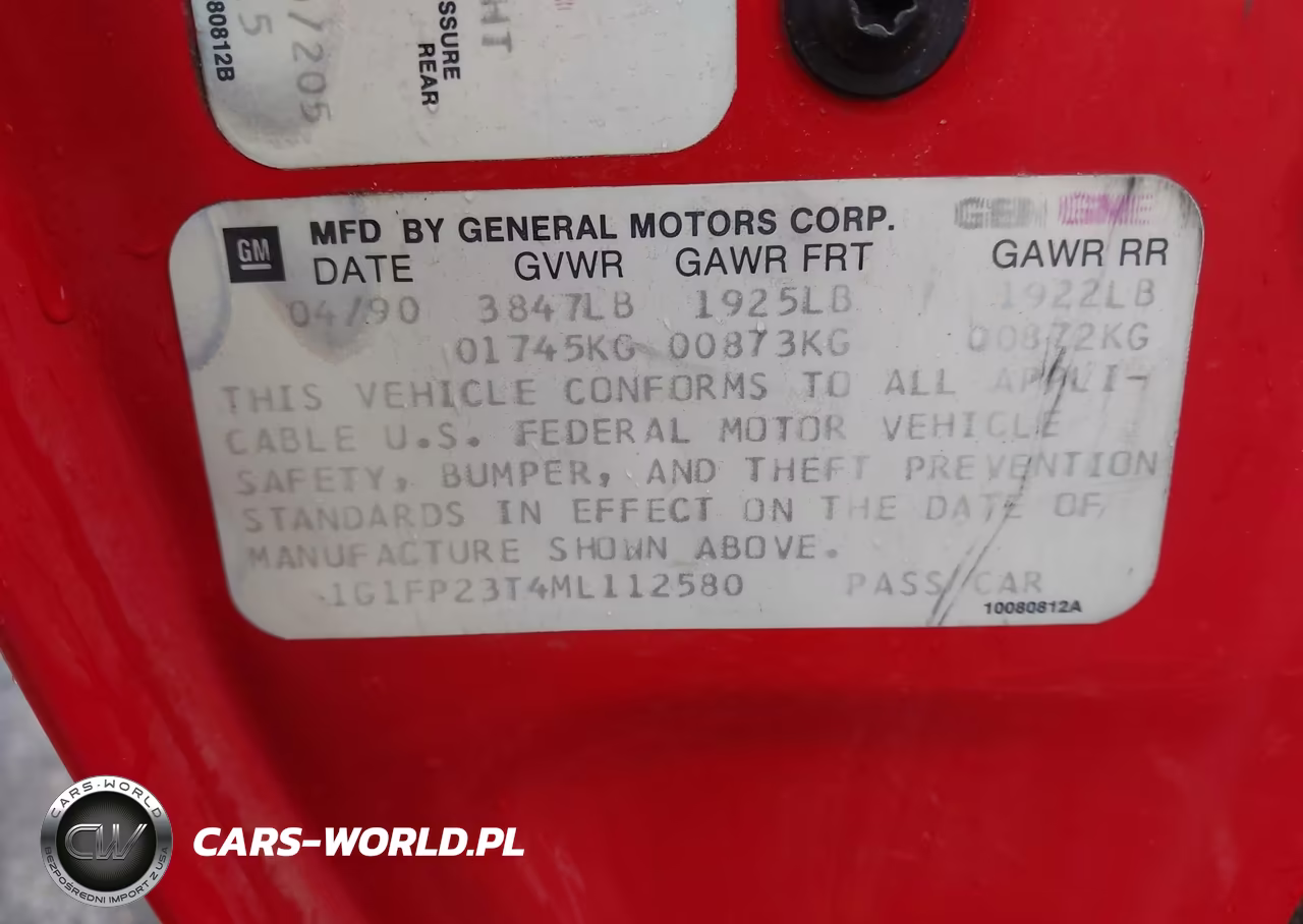 1991 Chevrolet Camaro Rs VIN:1G1FP23T4ML112580 - 9