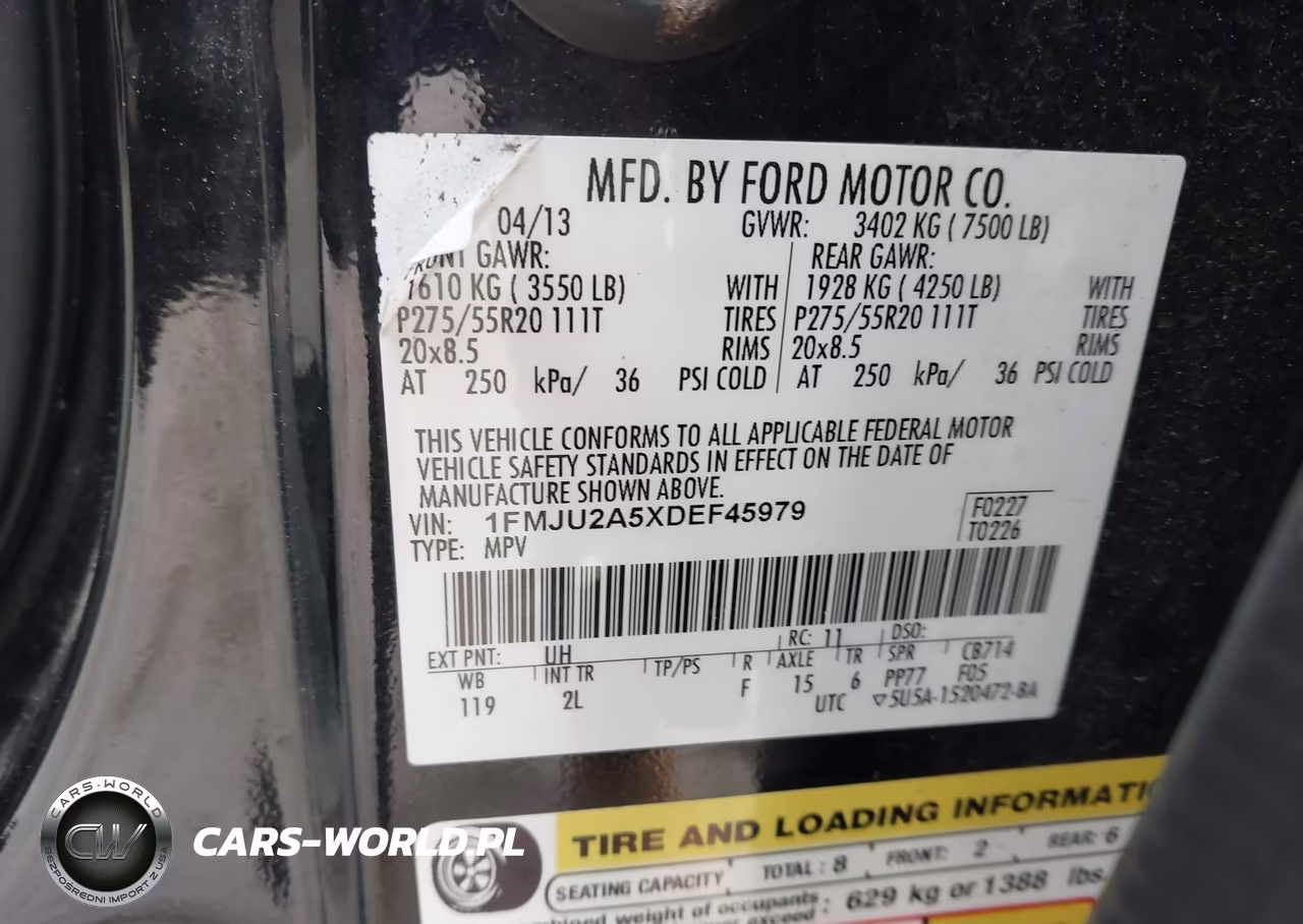 2013 Ford Expedition Limited VIN:1FMJU2A5XDEF45979 - 9