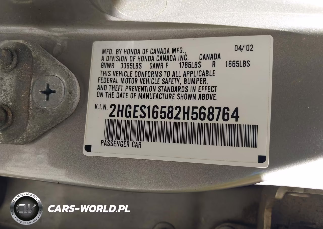 2002 Honda Civic Lx VIN:2HGES16582H568764 - 9