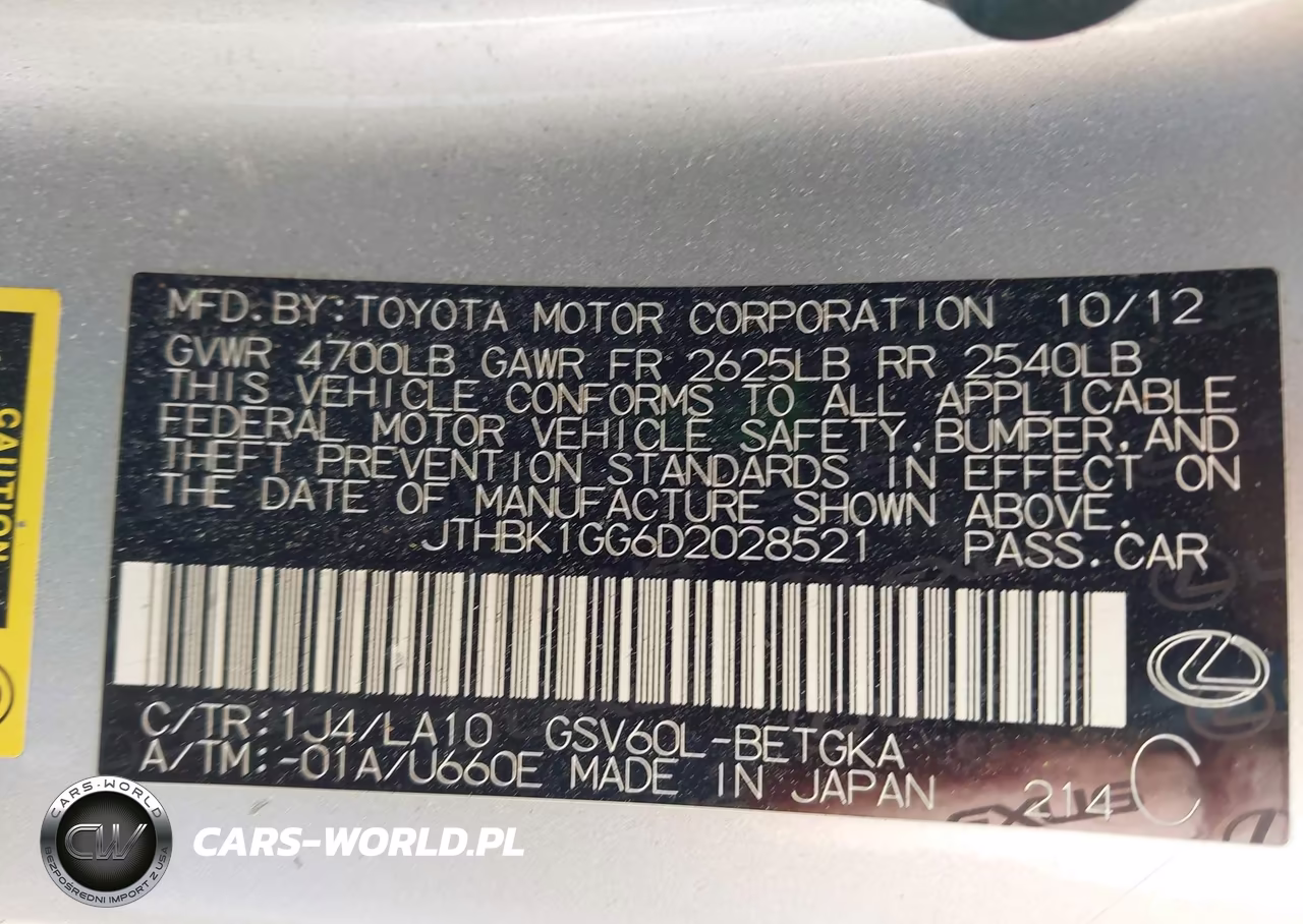2013 Lexus Es 350 VIN:JTHBK1GG6D2028521 - 9