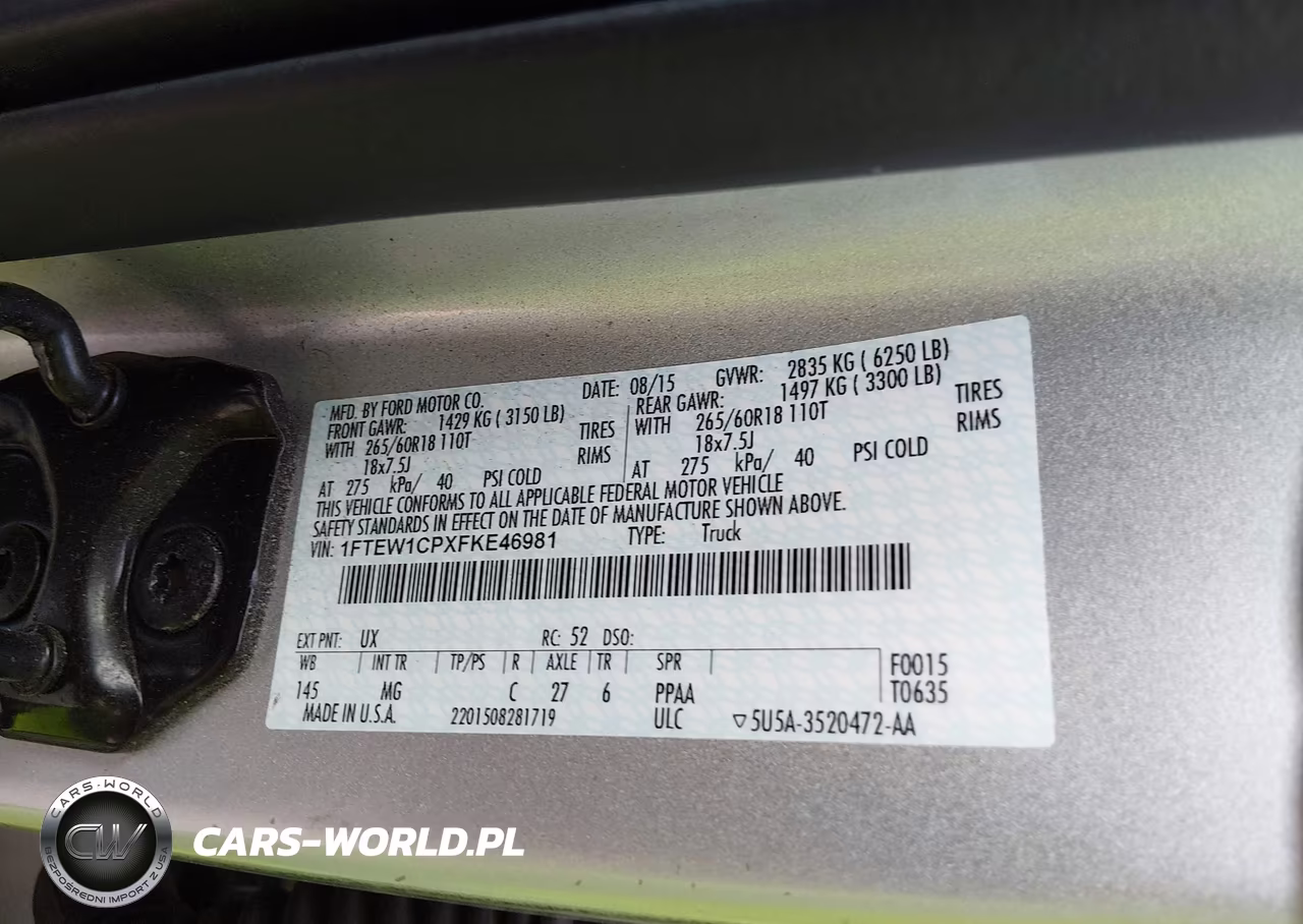 2015 Ford F-150 Xlt VIN:1FTEW1CPXFKE46981 - 9