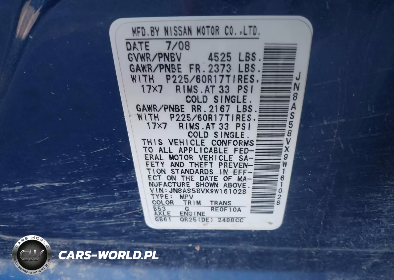 2009 Nissan Rogue Sl VIN:JN8AS58VX9W161028 - 9