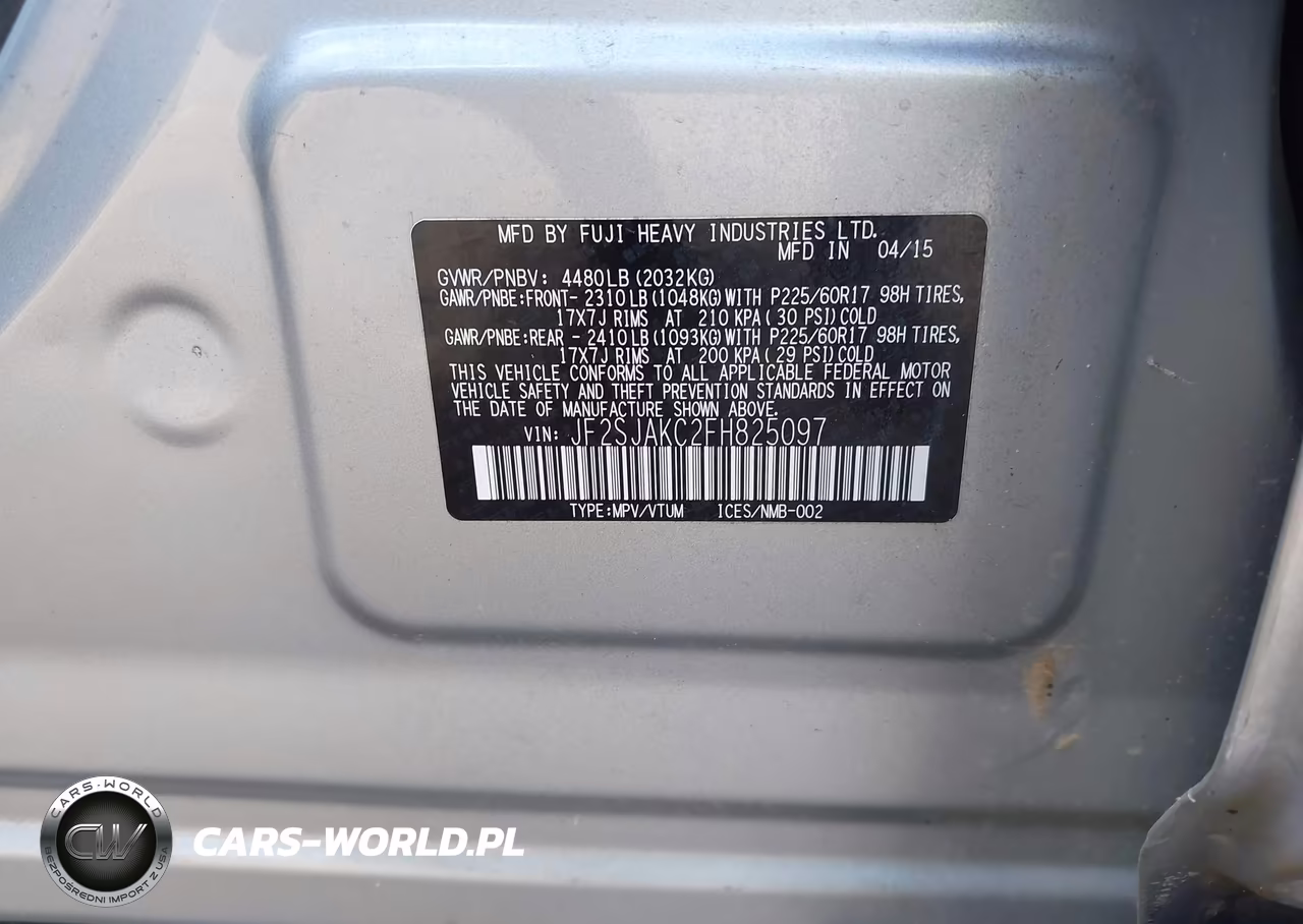 2015 Subaru Forester 2.5I Limited VIN:JF2SJAKC2FH825097 - 9