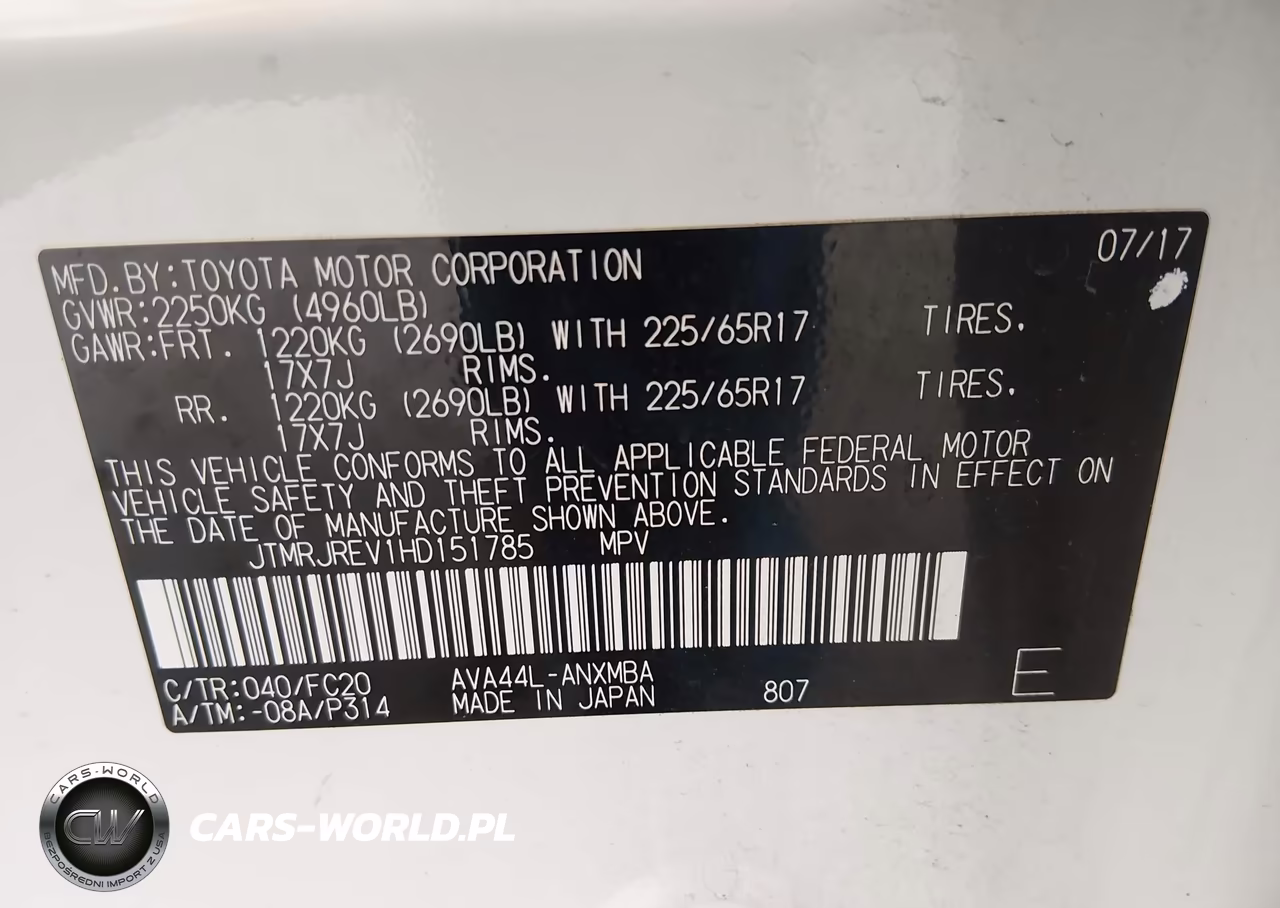 2017 Toyota Rav4 Hybrid Xle VIN:JTMRJREV1HD151785 - 9