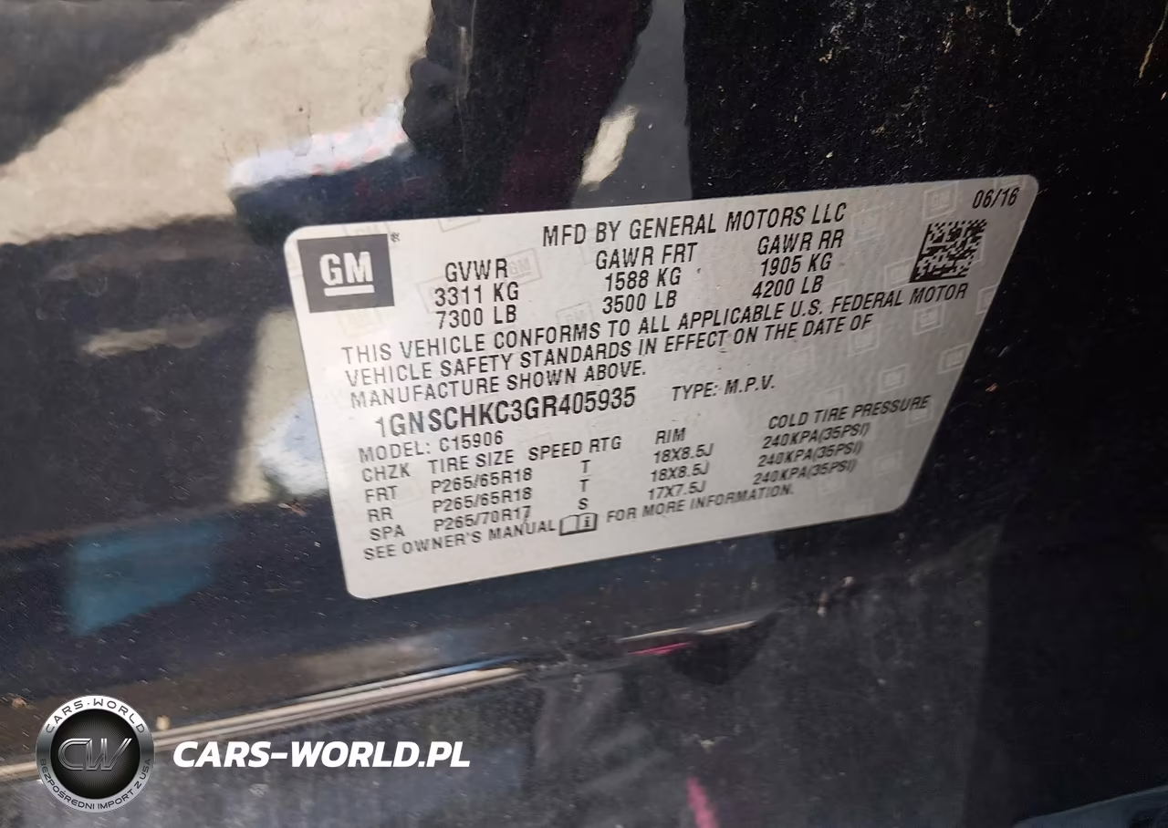 2016 Chevrolet Suburban Lt VIN:1GNSCHKC3GR405935 - 9