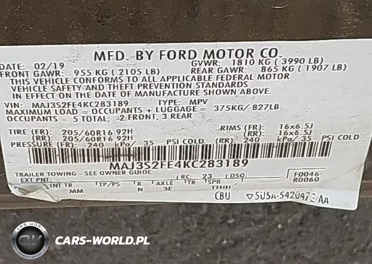 2019 Ford Ecosport S VIN:MAJ3S2FE4KC283189 - 9