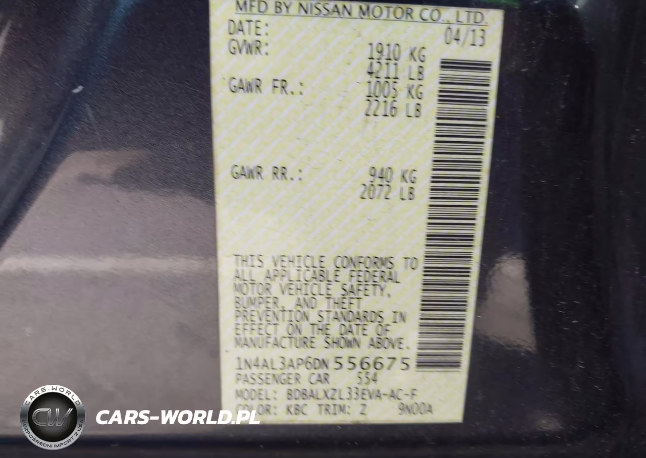 2013 Nissan Altima 2.5 Sl VIN:1N4AL3AP6DN556675 - 9