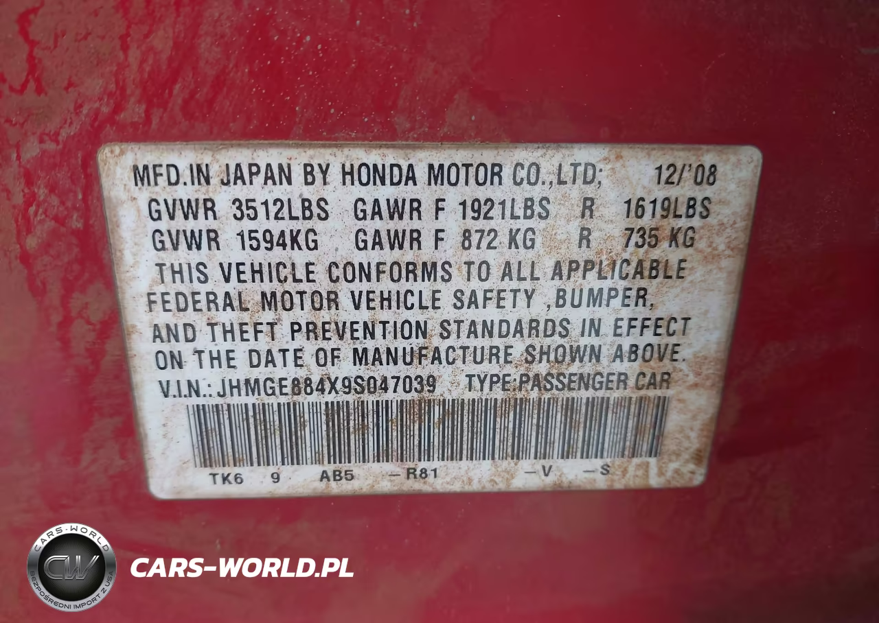 2009 Honda Fit Sport VIN:JHMGE884X9S047039 - 9